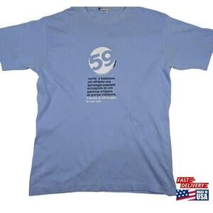 90S Ellesse Tennis Tshirt Single Stitches Tee Streetwear Blue Size Large Unisex